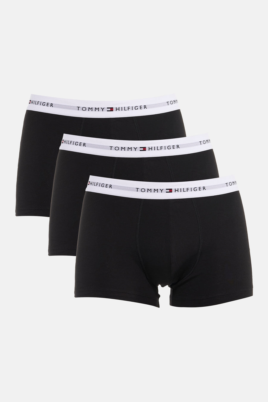 Boxer short noir de TOMMY JEANS, avec une ceinture élastique blanche à logo.