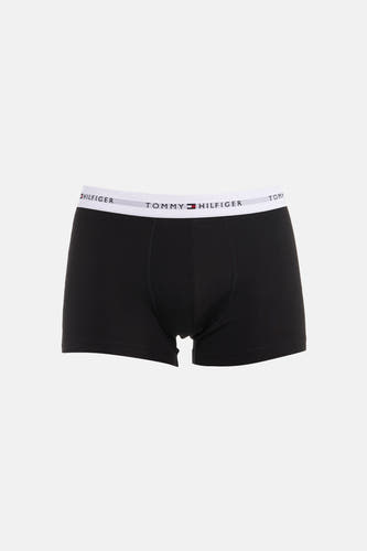 Boxer short noir de TOMMY JEANS, avec une ceinture blanche à inscription logo.
