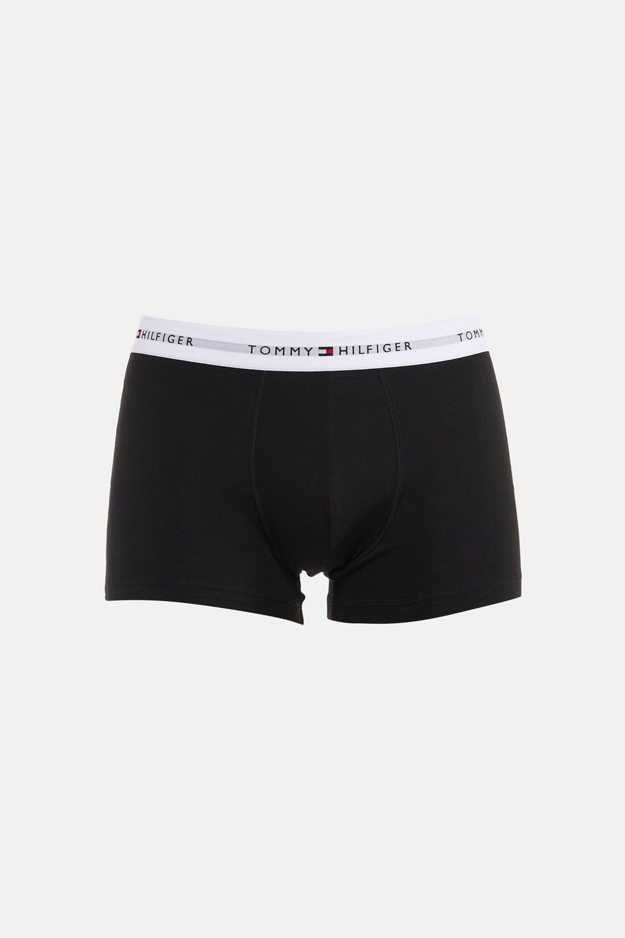 Boxer short noir de TOMMY JEANS, avec une ceinture blanche à inscription logo.