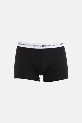 Boxer short noir de TOMMY JEANS avec une ceinture blanche à logo.