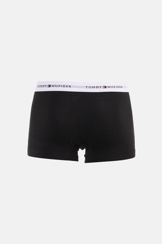 Boxer short noir de TOMMY JEANS avec une ceinture blanche à logo.
