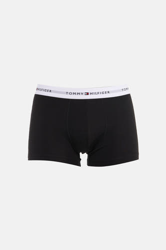 Boxer short noir de TOMMY JEANS, avec une ceinture élastique blanche à logo.