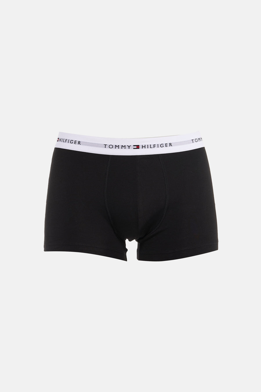 Boxer short noir de TOMMY JEANS, avec une ceinture élastique blanche à logo.