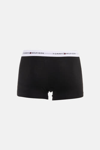 Boxer short noir de TOMMY JEANS, avec une ceinture élastique blanche à logo.