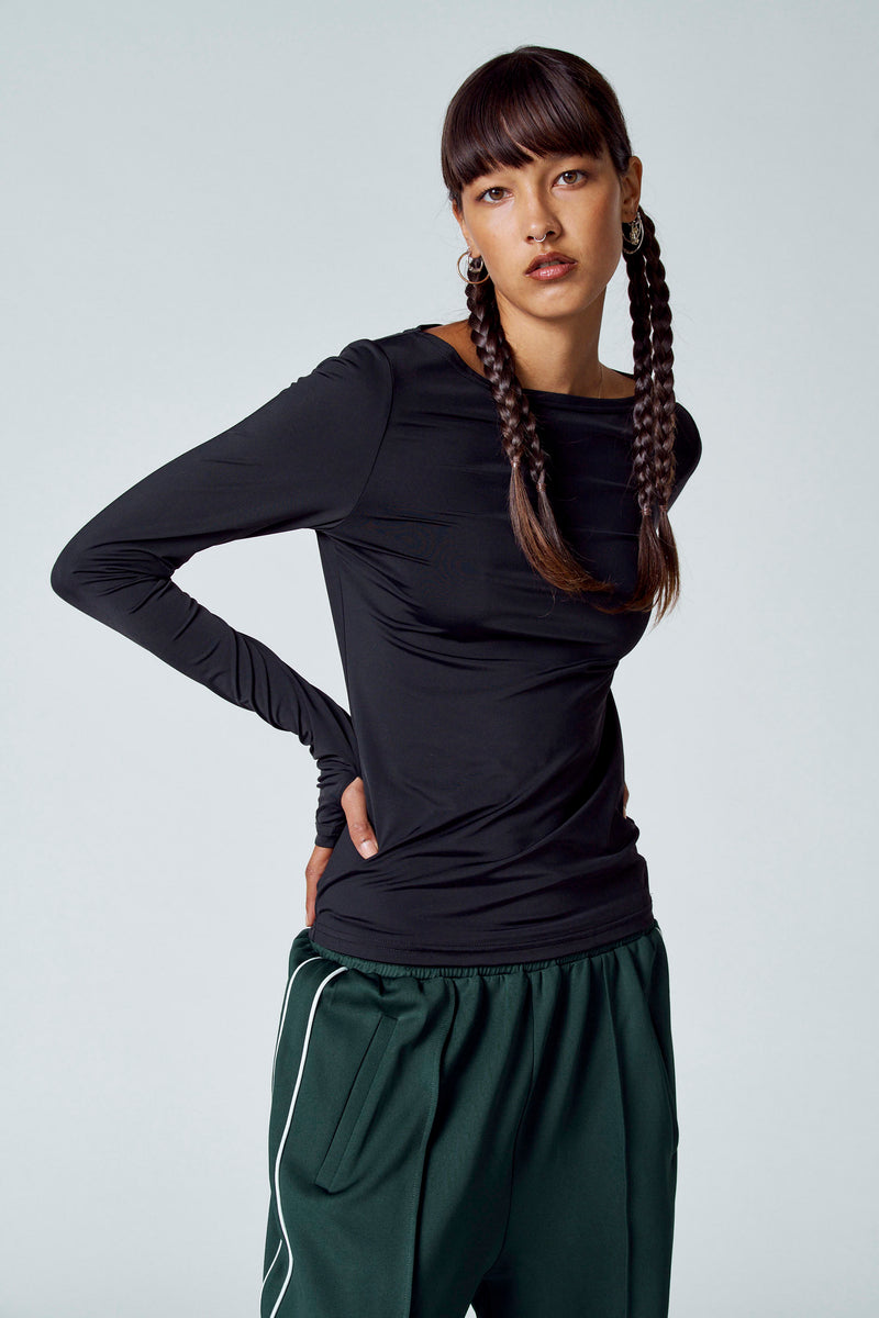 Top uni manche longue Noir - Unwind