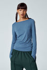 Top uni manche longue Bleu - Unwind