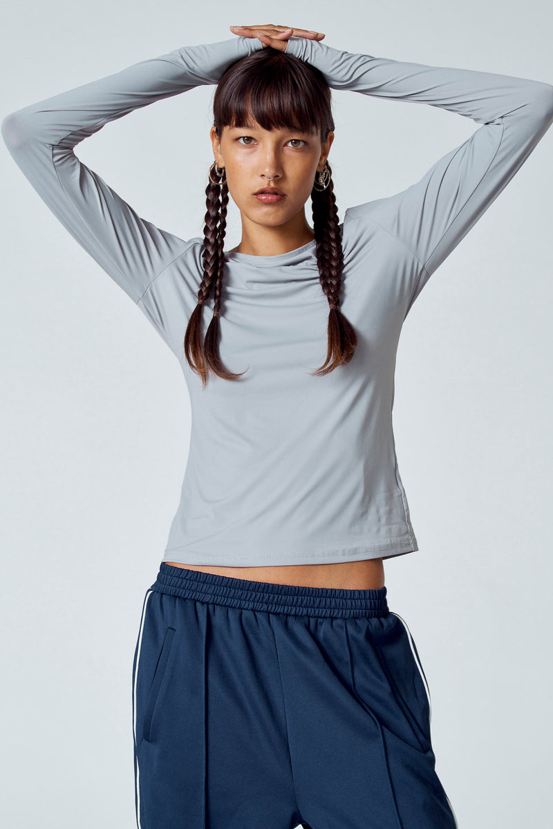Top uni manche longue Gris - Unwind