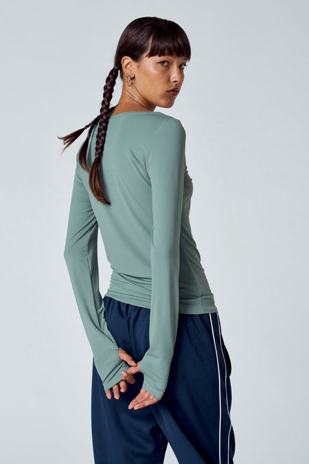 Top uni manche longue Vert - Unwind