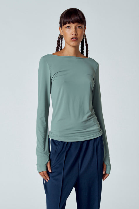 Top uni manche longue Vert - Unwind