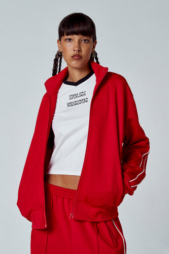 Gilet - rouge - écru