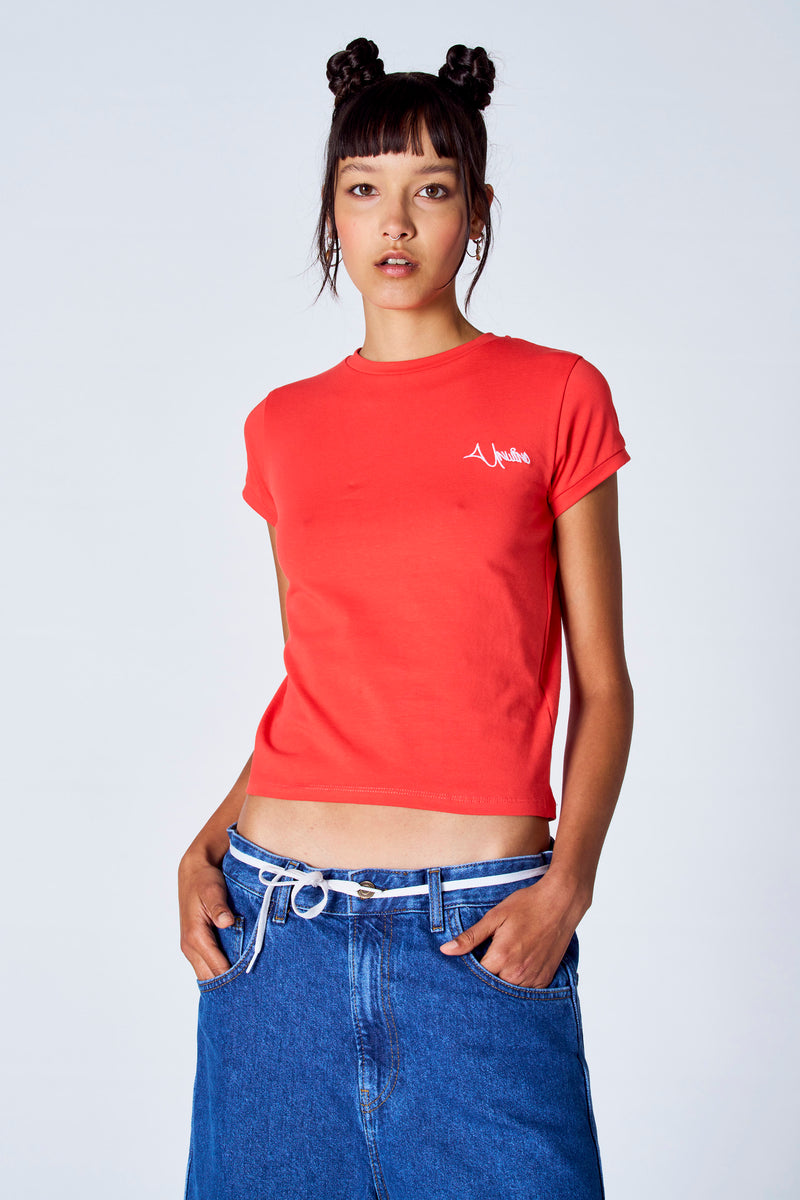 Top uni manche courte Rouge - Unwind