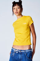 Top uni manche courte Jaune - Unwind