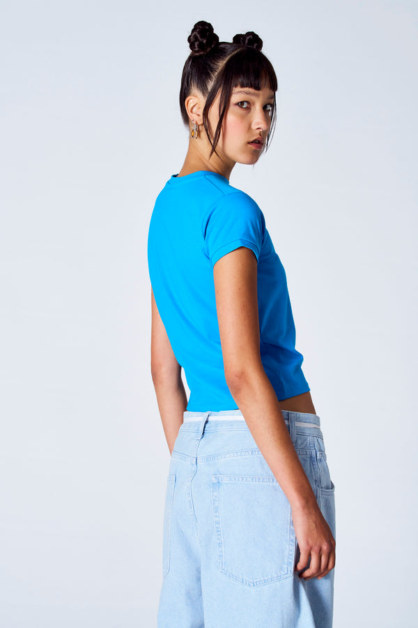 Top uni manche courte Bleu - Unwind