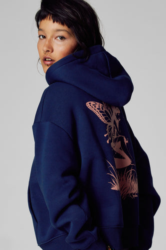 Sweat à capuche - bleu - Unwind