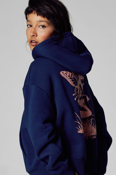 Sweat à capuche - bleu