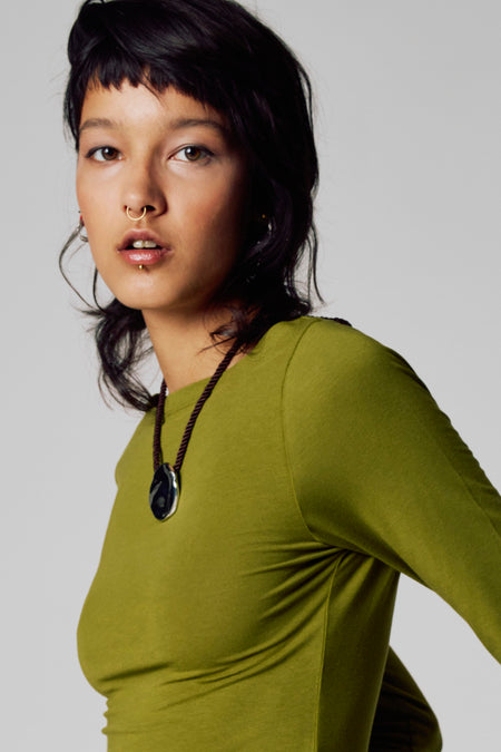 Top uni manche longue Vert - Unwind