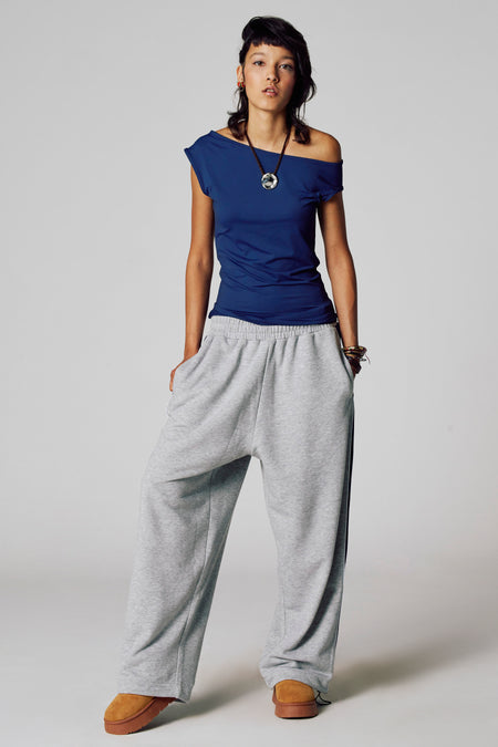 Top uni manche courte Bleu - Unwind
