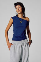 Top uni manche courte Bleu - Unwind