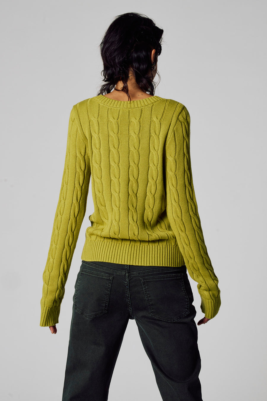 Pull à col en V - vert - Unwind