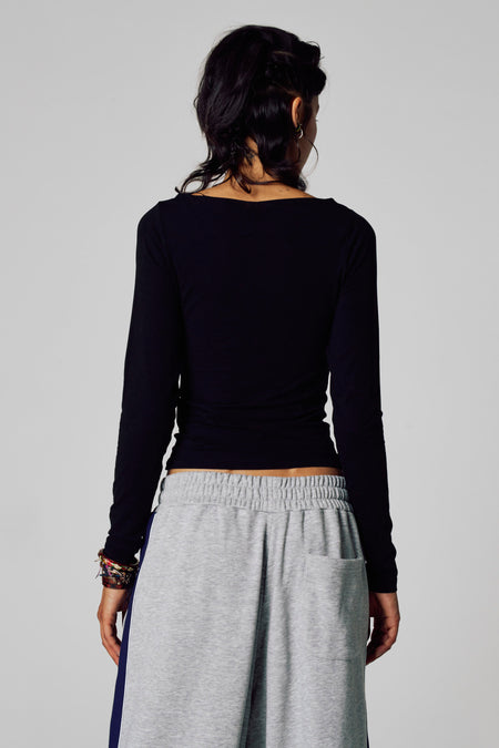 Top uni manche longue Noir - Unwind