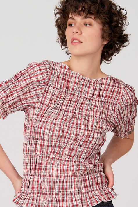 Blouse à manches courtes - rouge