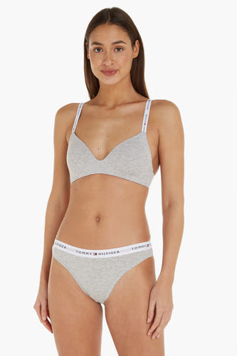 Slip gris de TOMMY JEANS, avec une bande logo blanche et un modèle simpliste.