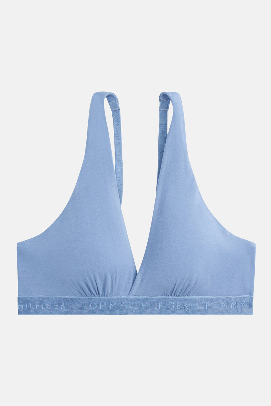 Soutien-gorge bleu de TOMMY JEANS avec logo sur les bretelles.