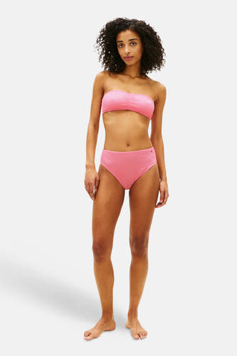 Roze bikinitop van Tommy Jeans met een elastische band en een geweven textuur.
