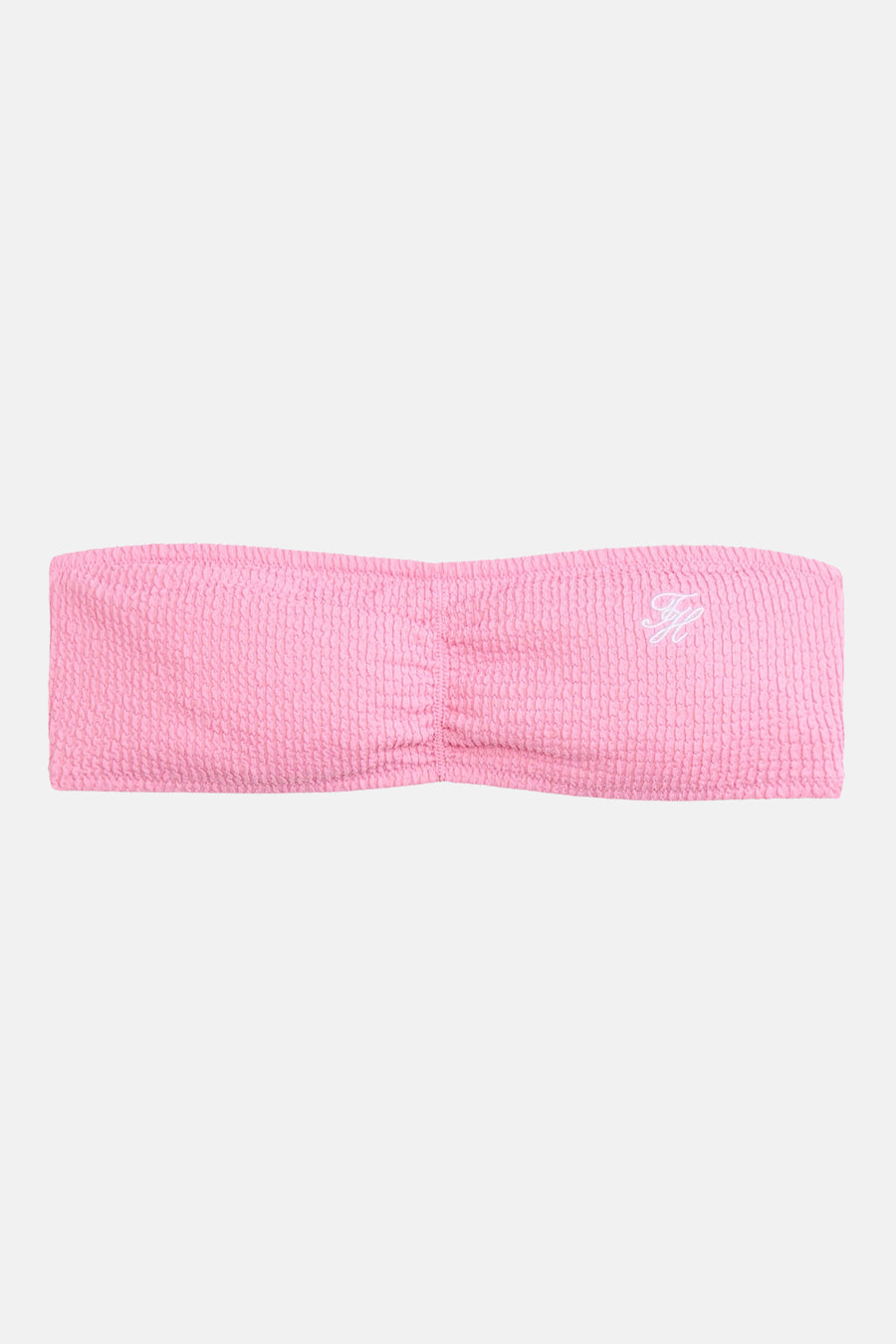 Haut de bikini rose de TOMMY JEANS, avec un logo discret et une texture côtelée fine.