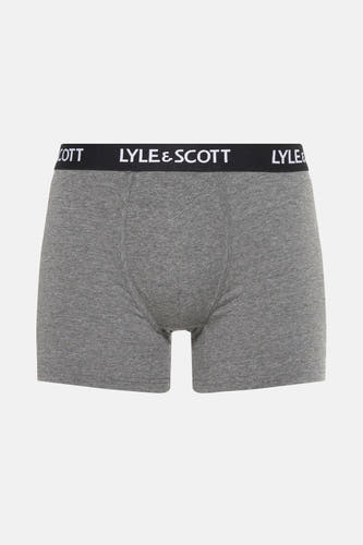 Boxer short gris de Lyle & Scott, avec une bande élastique noire à logo.