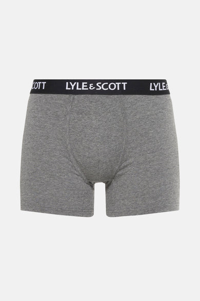Boxer short gris de Lyle & Scott, avec une bande élastique noire à logo.
