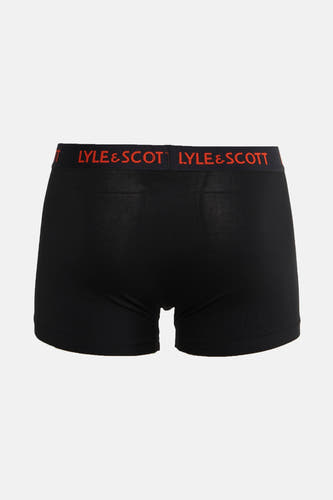 Zwarte boxershort van Lyle & Scott, met een elastische tailleband met logo in rood.