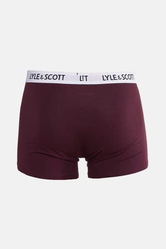 Boxershort Donkerrode de LYLE & SCOTT avec une bande élastique blanche à logo de marque.
