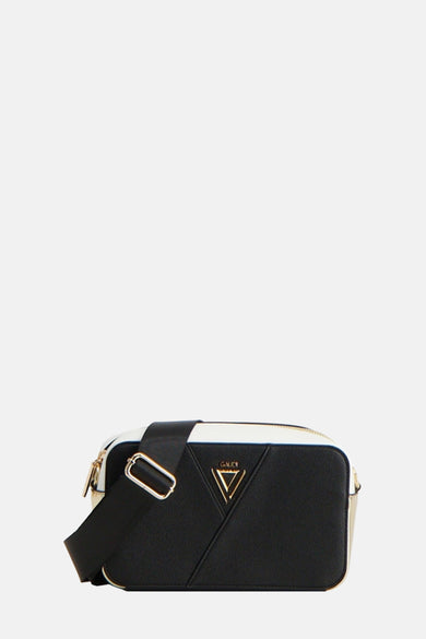 Sac à dos noir de Gaudi Jeans, avec des accents dorés et une large bande d'épaule.