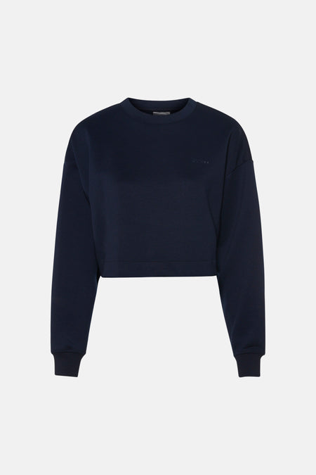 Sweat col O - bleu