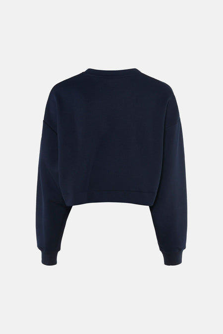 Sweat col O - bleu