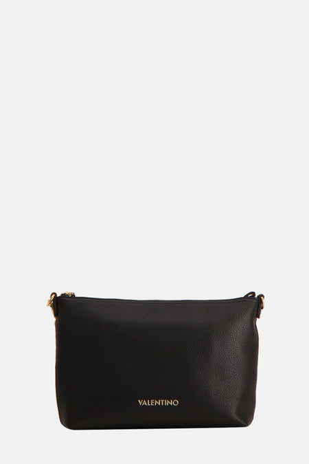 Sac à dos noir de VALENTINO BAGS avec texture fine et détails dorés.