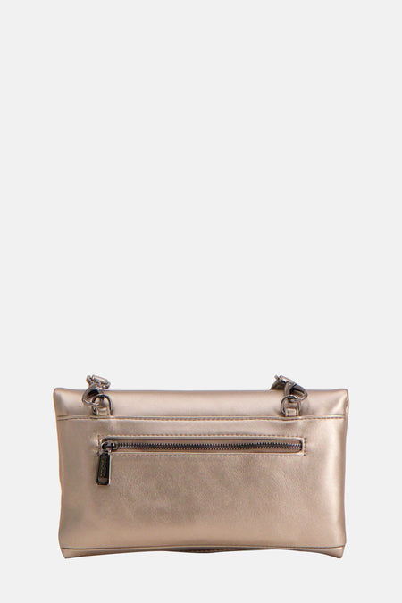 Veste gris de VALENTINO BAGS, avec fermeture à glissière argentée et bandes de fixation à l'arrière.