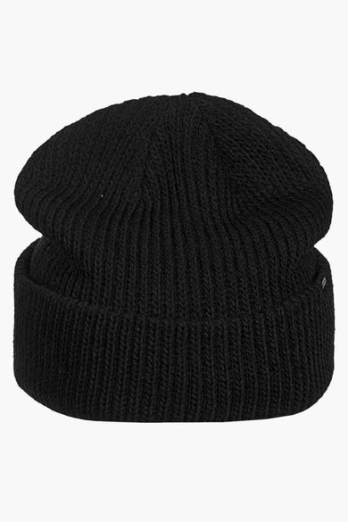 Chaussettes noires de Vans, avec une texture rayée et un bord replié.