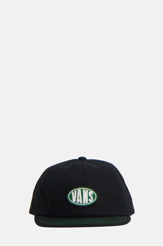 Casquette noire VANS "OFF THE WALL" avec fermeture réglable à l'arrière.