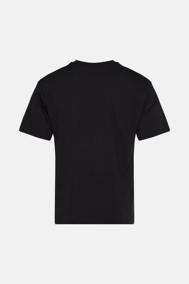 T-shirt noir à manches courtes de VANS "OFF THE WALL", vue arrière sur un fond blanc.