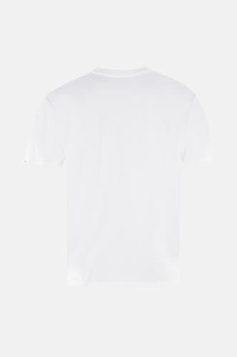 T-shirt blanc à manches courtes de VANS "OFF THE WALL", couleur blanche unie et modèle décontracté vu de derrière.