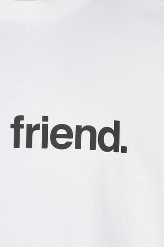 Wit T-shirt met korte mouwen van VANS "OFF THE WALL", met de print "friend."