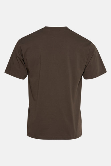 T-shirt brun avec manches courtes de VANS "OFF THE WALL", impression sur le dos, design uni.