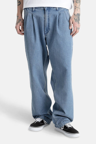 CHECK 5 BAGGY DENIM PANT - mid blue denim