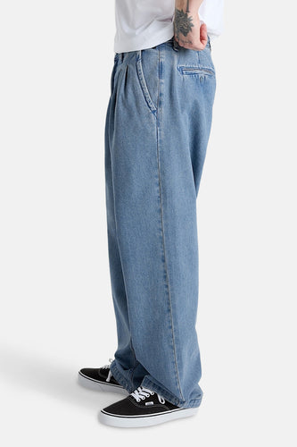 CHECK 5 BAGGY DENIM PANT - mid blue denim - VANS “OFF THE WALL”