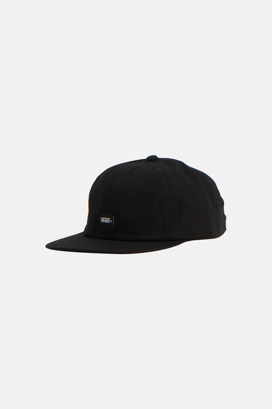 Casquette noire VANS "OFF THE WALL" avec visière et petit logo sur le côté.