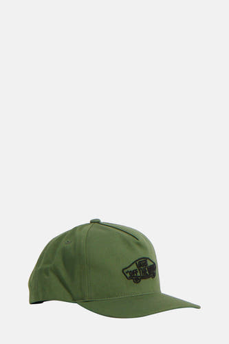 Casquette verte Vans "Off The Wall" avec le logo de la marque sur l'avant.