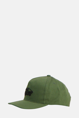 Casquette verte de VANS "OFF THE WALL" avec logo brodé sur l'avant, le côté.