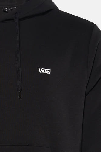 Sweatshirt noir à capuche de VANS, avec cordon de serrage et petit logo sur la poitrine.